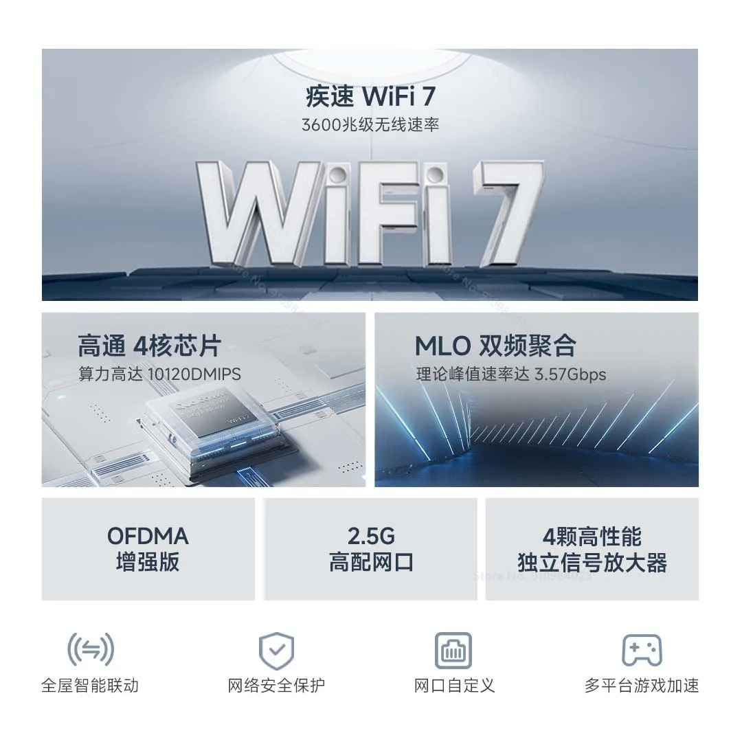 Xiaomi Router BE3600 2.5G WiFi 7 Dual-Band Qualcomm quad-core Gaming Acceleration 3570Mbps Dual WAN LAN Mesh Network Repeater