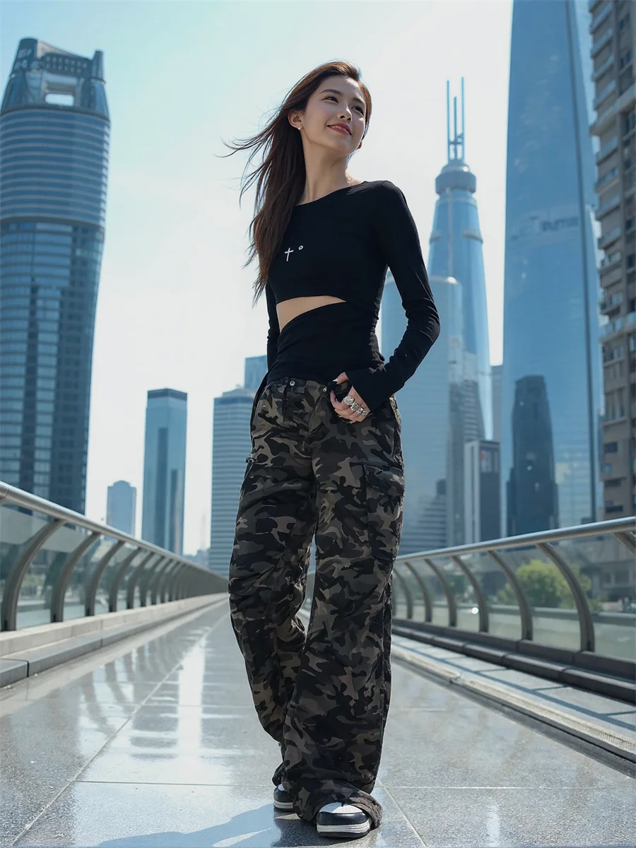 سراويل امرأة مع جيوب مستقيمة الساق قطيفة شيربا مبطنة سيدة الشتاء سميكة جدا دافئ لينة الصوف معزول الطقس البارد عادية