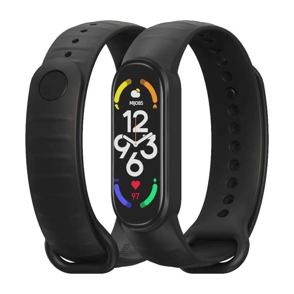 สายสำหรับ Xiaomi Mi Band 7 6 5สายรัดข้อมือซิลิโคน TPU แบบนิ่มสำหรับเปลี่ยน MiBand 6 7 5สายรัดข้อมืออัจฉริยะ Mi 7