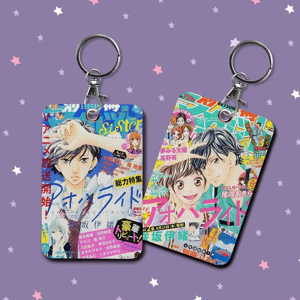 Ao Haru Ride Anime Rectangle Keychain Card Holder, Badge Credit Card Holder, Student ID Card Holder, Bus Cards Cover