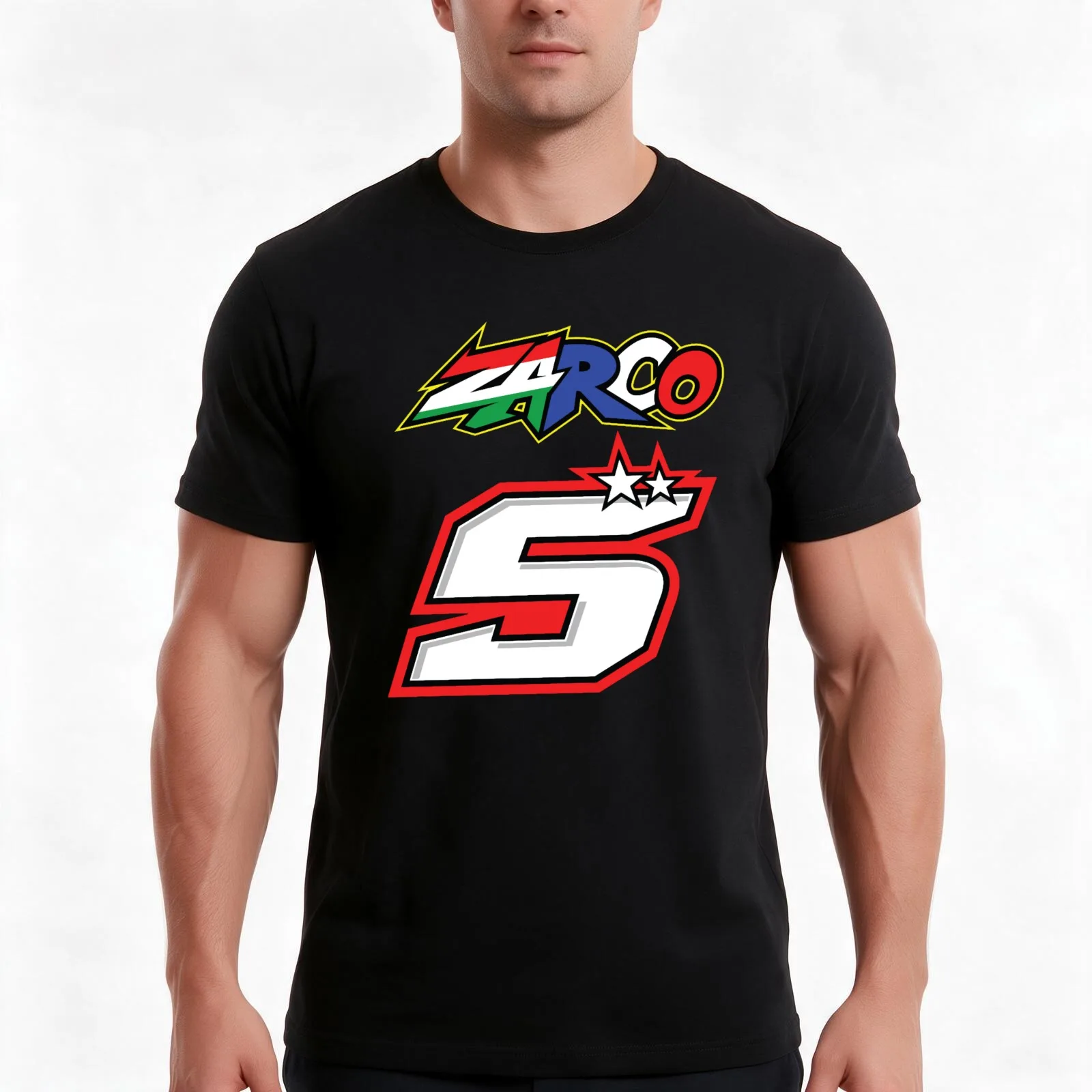 Johann Zarco Number 5 T-Shirt, Summer Casual Cotton Tee, Oversized Streetwear Tops, Vintage Graphic Print, Unisex Men Women