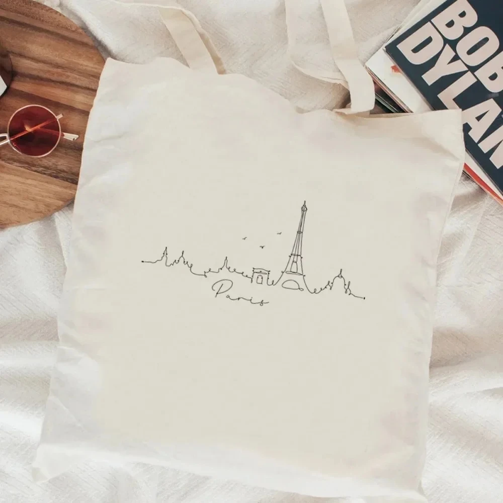 Canvas Bags From Paris France High-quality and Eco-friendly Shopping Bags Fashionable and Versatile Items for Going Out
