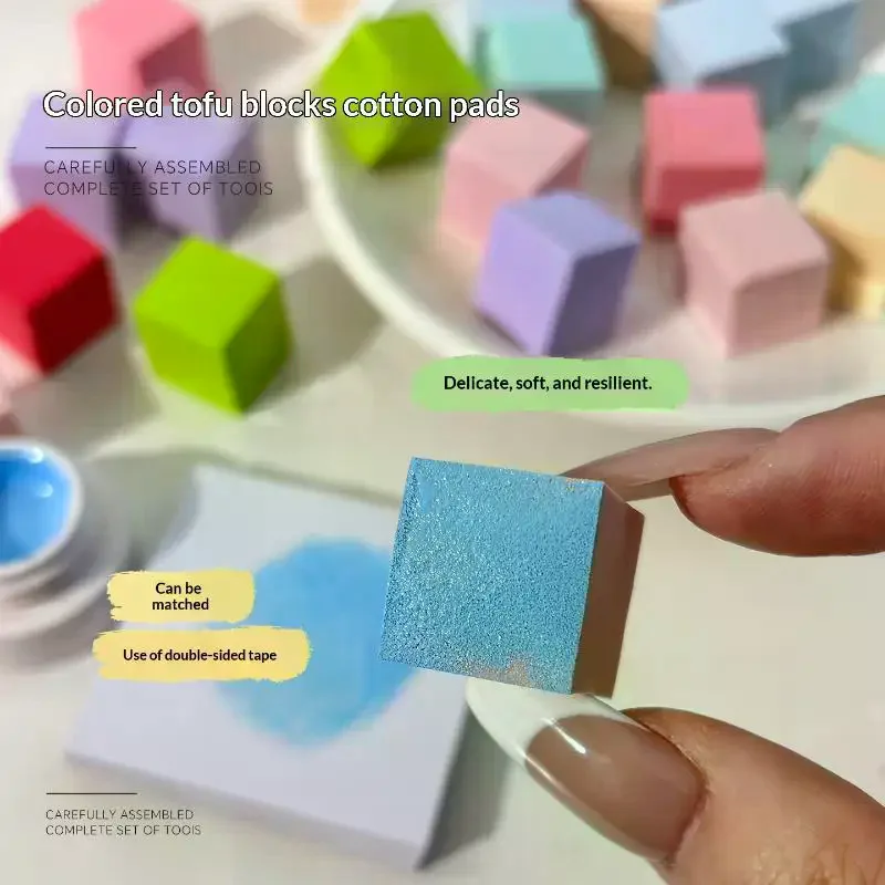 

50Pcs Colorful Nail Art Sponge Square Triangle Sponges Gradient DIY Nail Sponge Gel Polish Design Manicure Paintings Supplies
