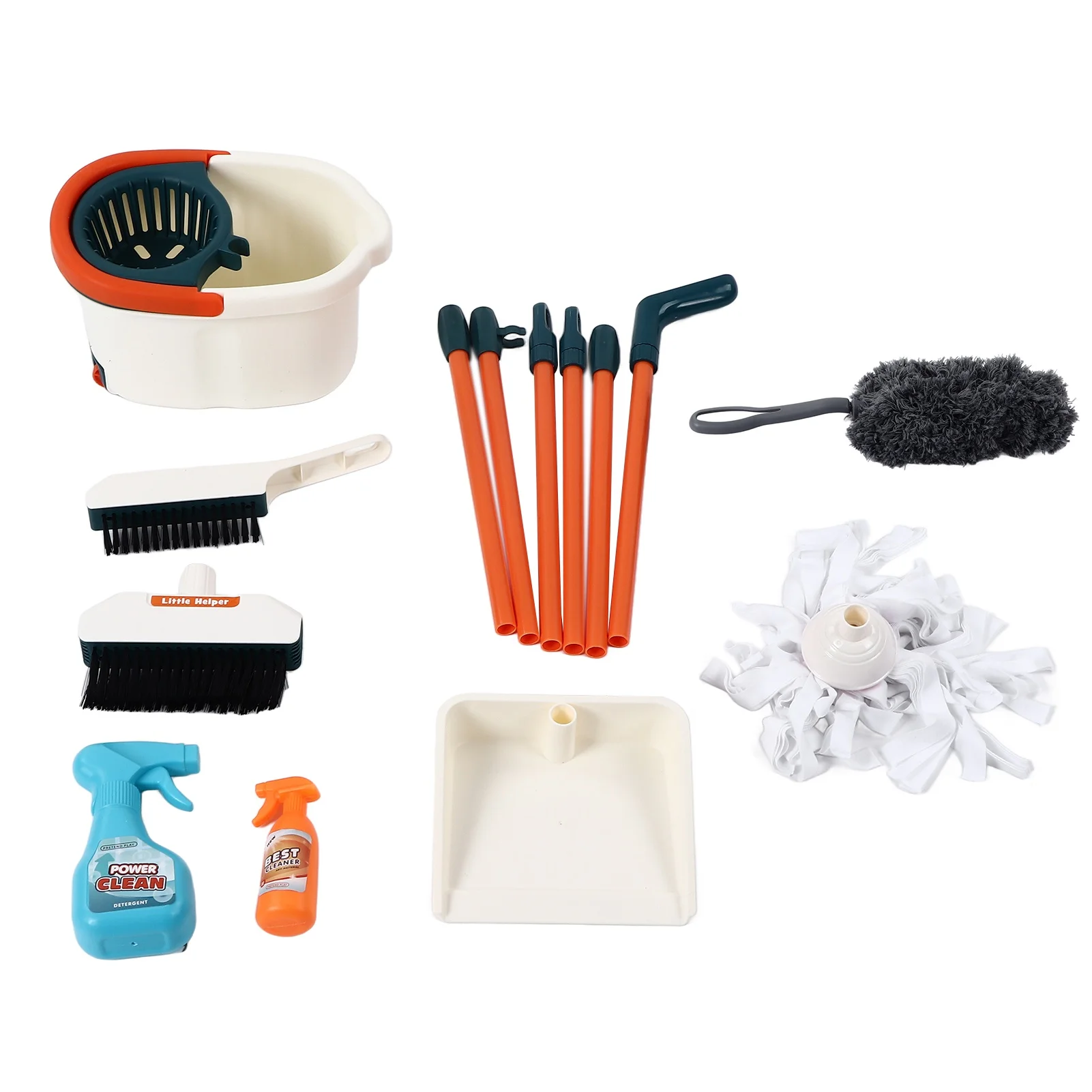 Kids Cleaning Set Detachable Broom Mop Duster Dustpan Brush Toy Pretend Home Cleaning Products for Toddlers