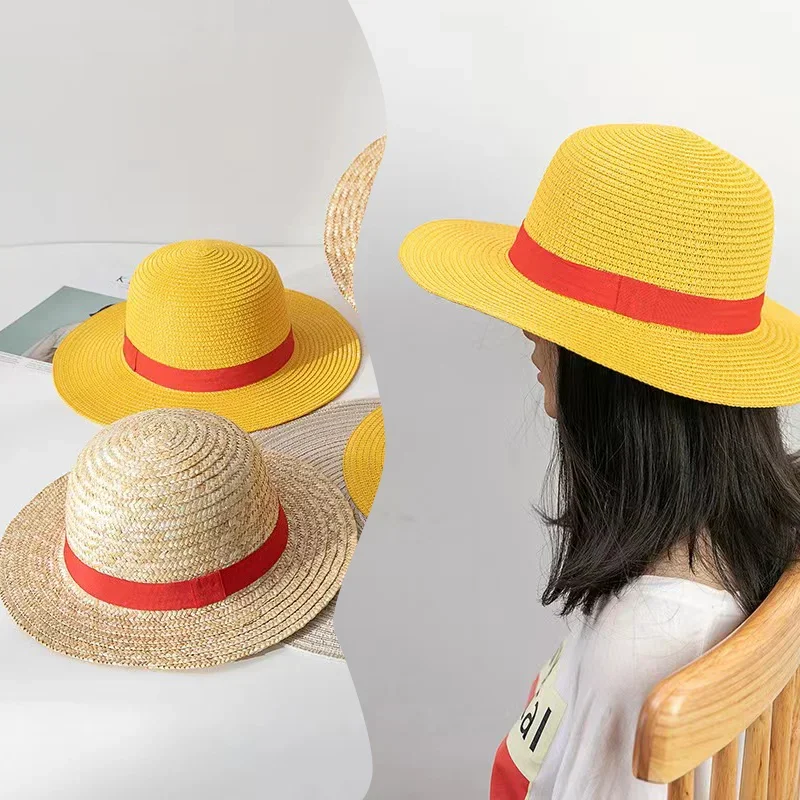 

Шляпа женская Соломенная для представлений, Аксессуары для косплея и представлений, шляпа от солнца, желтая, диаметр 31, 35 см