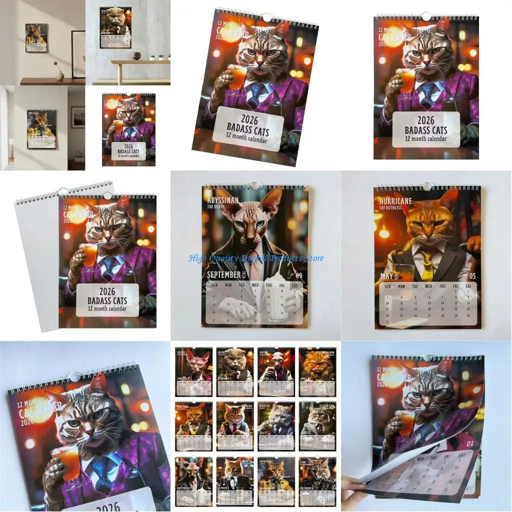 

U2JE 2026 Unique Wall Calendar Premium Coated Paper Design Wall Hanging Calendar Perfect For Office and Home