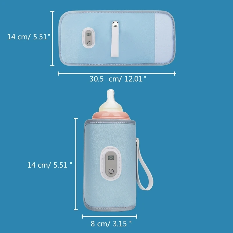 Baby Feeding Bottle Sleeve with Digital Display, Portable Milk Bottle Warmer Multifunctional Constant Temperature Sleeve A2UB