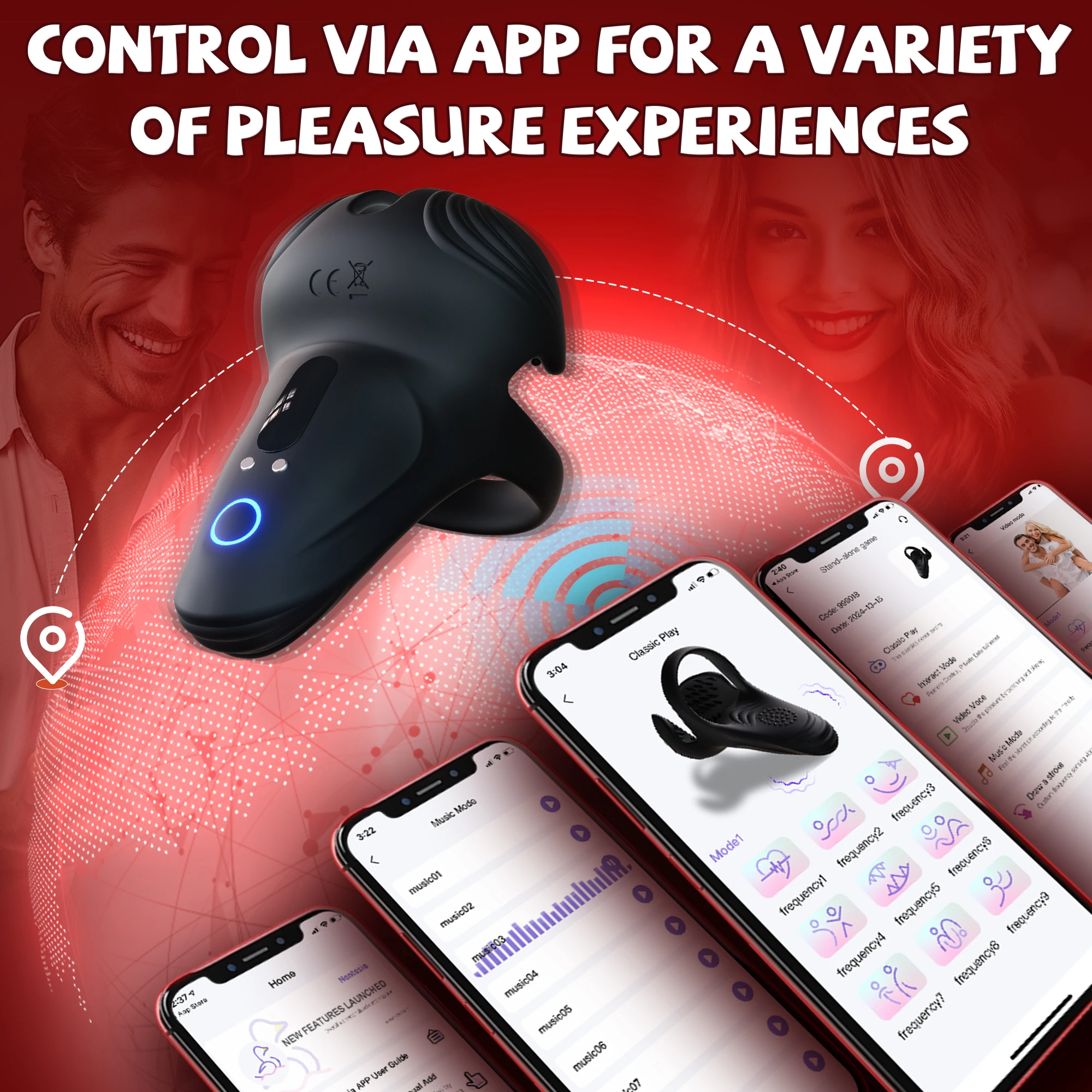 APP التحكم تهتز خاتم الديك القضيب الدائري للرجال القذف تأخير الخصية تحفيز كوكرينج الكبار الجنس لعب للأزواج