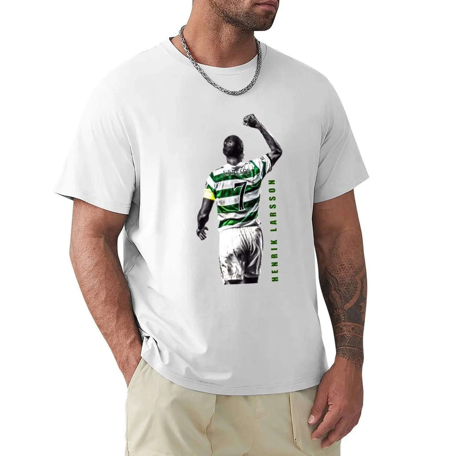 

Henrik Larsson Celtic Football Club Legend Artwork T-Shirt customs oversized plain summer top fitted t shirts for men