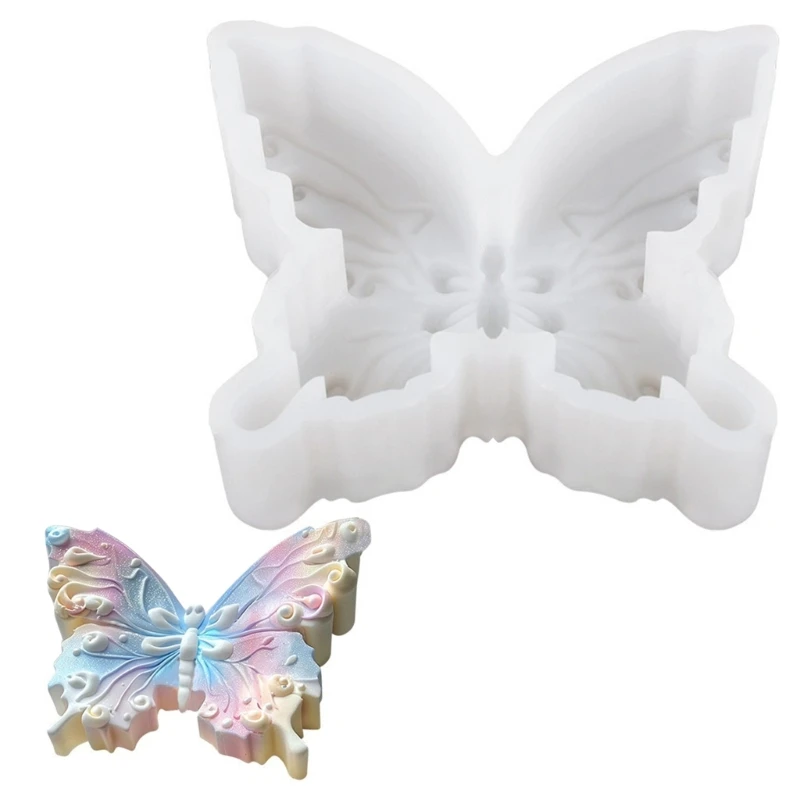 H55A 3D Butterfly Silicone Mold Cake Decorating Tool Butterfly Chocolate Moulds Crafts Molds Silicone Baking Moulds