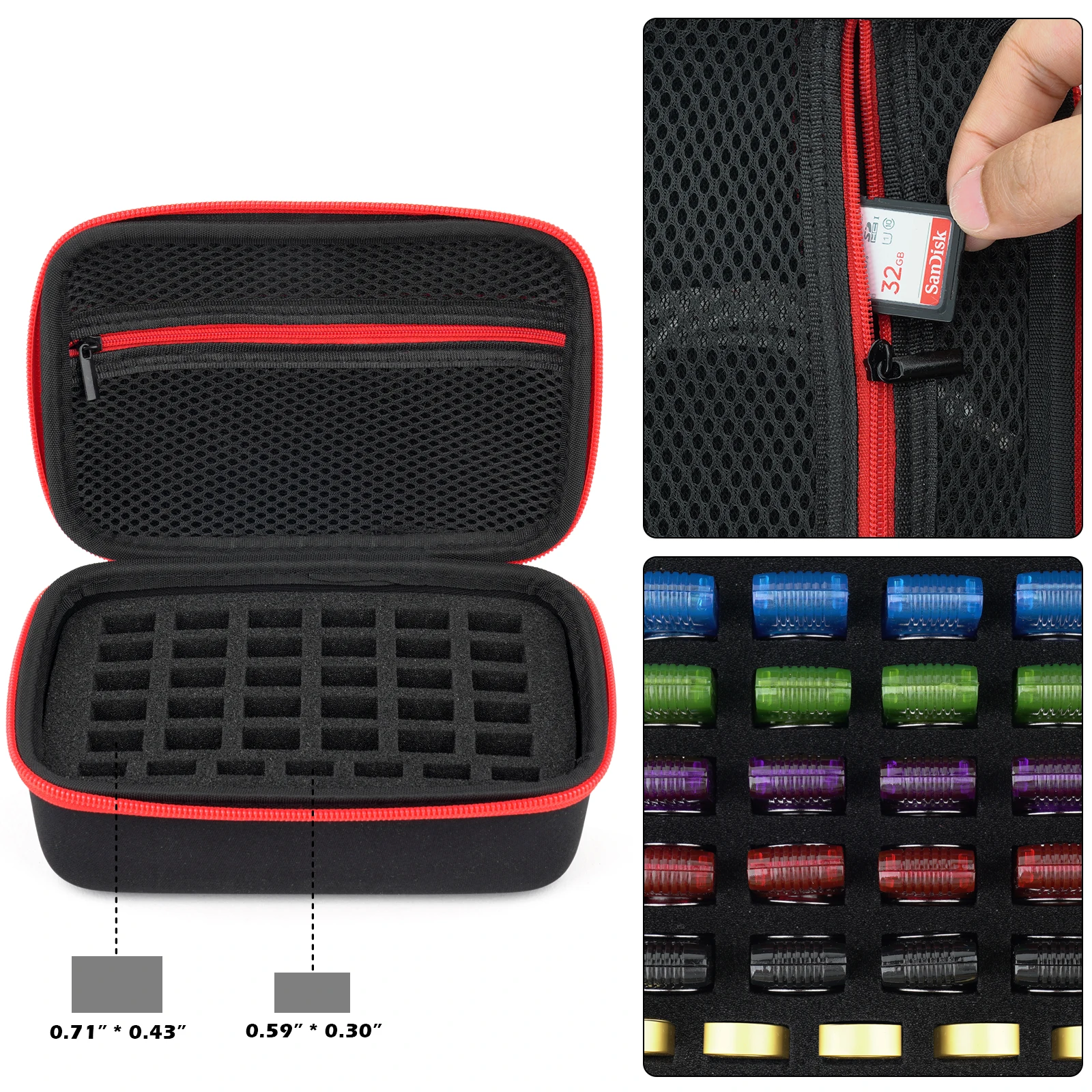 USB Flash Drive Case, Memory Card SD SDXC SDHC Card Holder Organizer Bag , Thumb Drive Box for SanDisk SamData Samsung TOPESEL