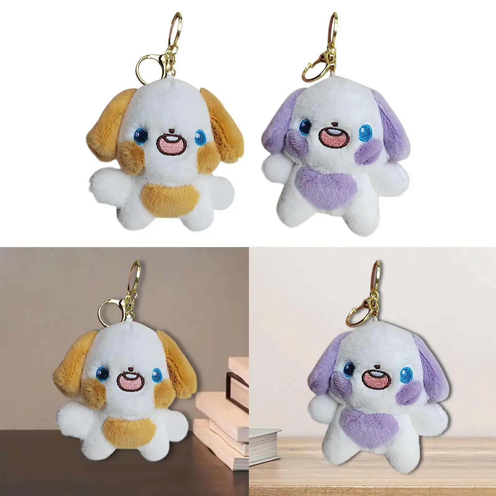 Plush Doll Keychain Bag Pendant Stuffed Keychain Toy Cute Push Keychain Dog for Handbag Decor Backpack Women Girls Purse