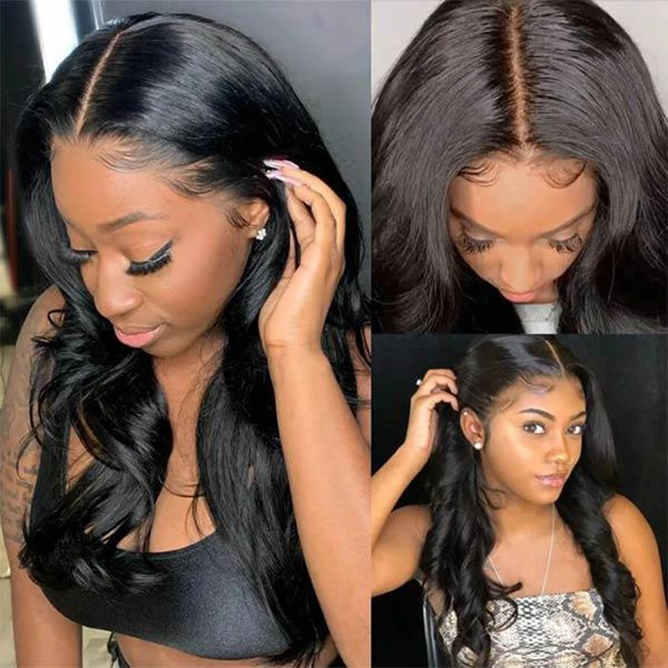 Body Wave 13X4 Lace Frontal Human Hair Wig For Women 4x4  Lace Closure Wigs Transparent PrePlucked Brazilian Human Hair Wig