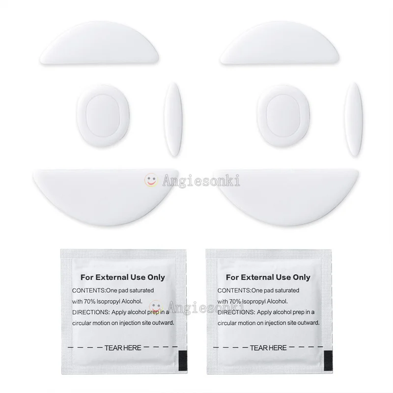 PP+ 2 Sets Rounded Curved Edges Mouse Feet Skates for Logitech G400 G400S MX518 mice