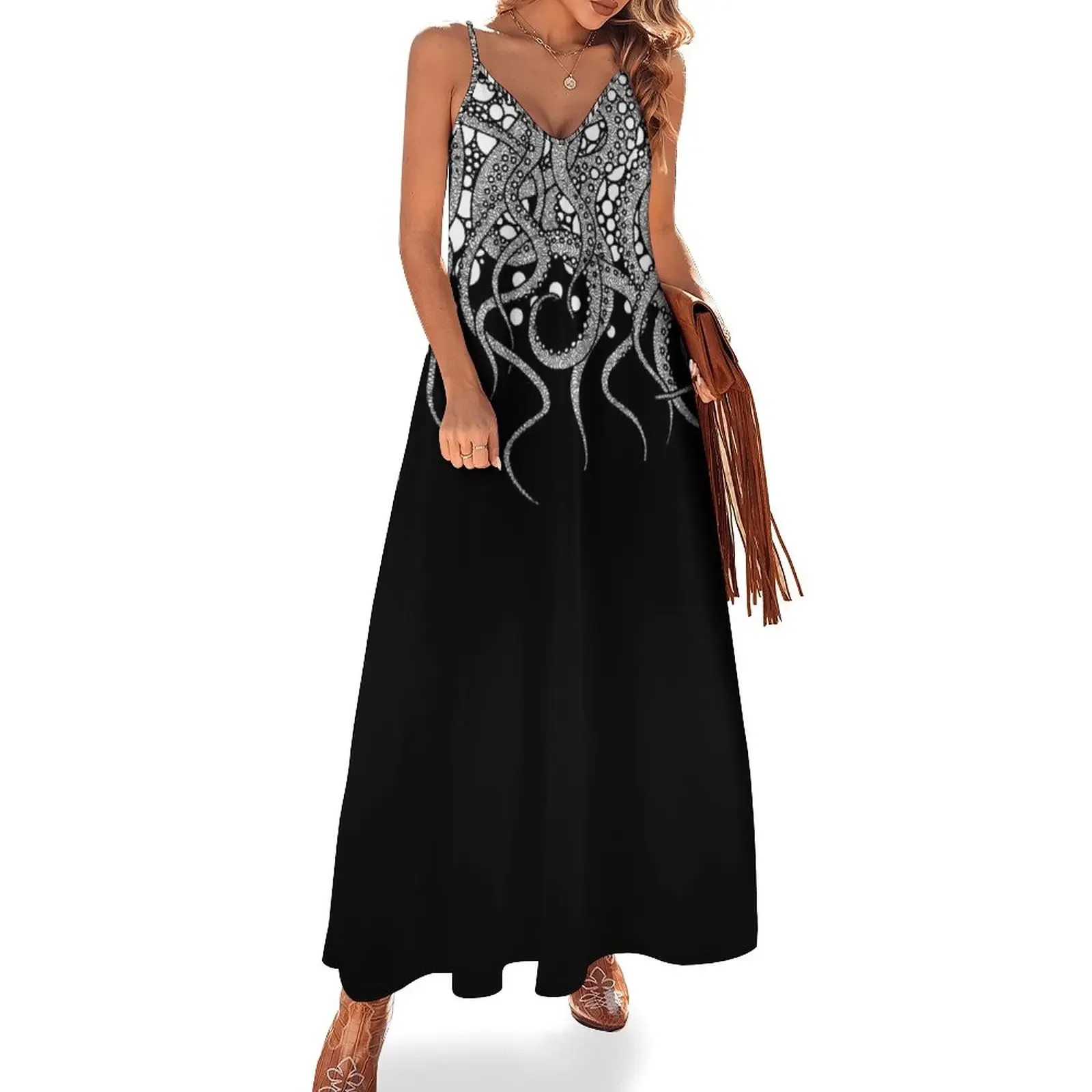 Tentacles (downward) Sleeveless Dress chic and elegant woman dress elegant and pretty women's dresses Elegant gowns