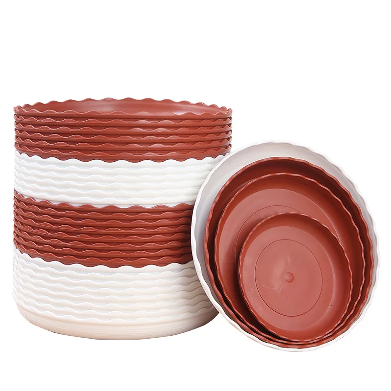 

5pcs Flower Pot Base Plant Pot Tray Soft Plastic Round Flower Pot Tray Anti-deform Thickened Drain Trays Garden Tools