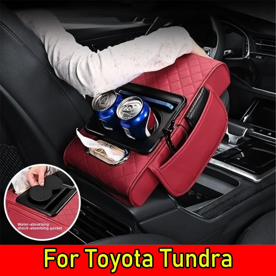 

For Toyota Tundra Crew Cab 4-Door 2008-2023 Wear-Resistant & Non-Slip Car Armrest Box Pad, Heightened Storage Integrated