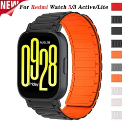 Magnetic Silicone Band for Redmi Watch 5 Active 5 Lite Soft Strap Wristband for Xiaomi Redmi Watch 3 Active 3 Lite 22mm Bracelet