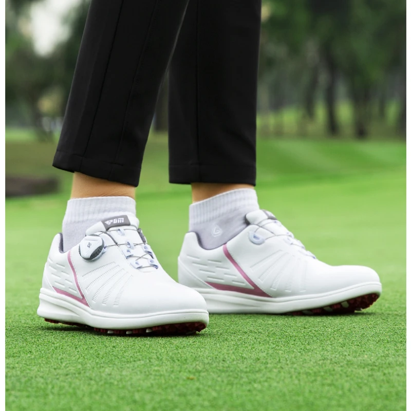 PGM Womens Golf Shoes Sneakers Ladies Breathable Non-Slip Trainers Shoes Lightweight Knob Buckle Shoelace Sneakers XZ179