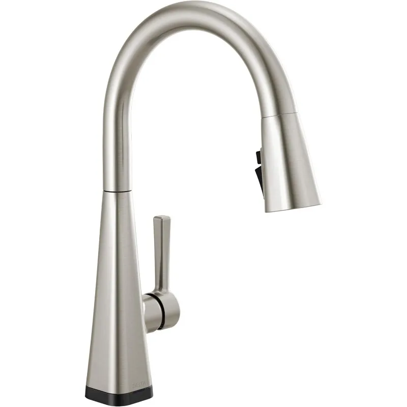 Delta Faucet Lenta Touch Kitchen Faucet Brushed Nickel, Kitchen Sink Faucets with Pull Down Sprayer, Touch2O Technology