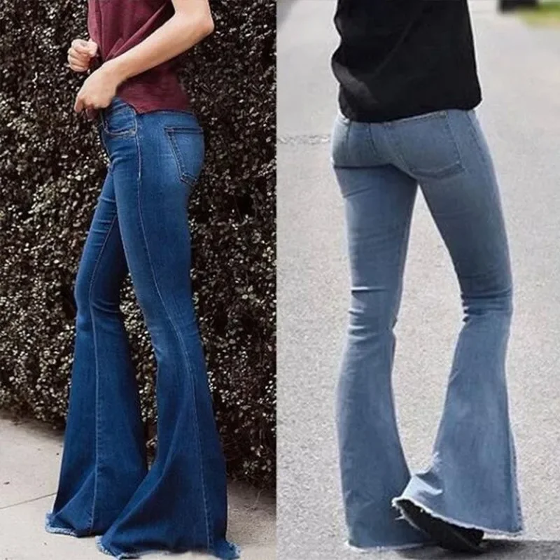 2021 Autumn and Winter Women's High Waist Jeans Women Fashion Retro Solid Sexy Plus Size Streetwear Fringed Wide Leg Trousers