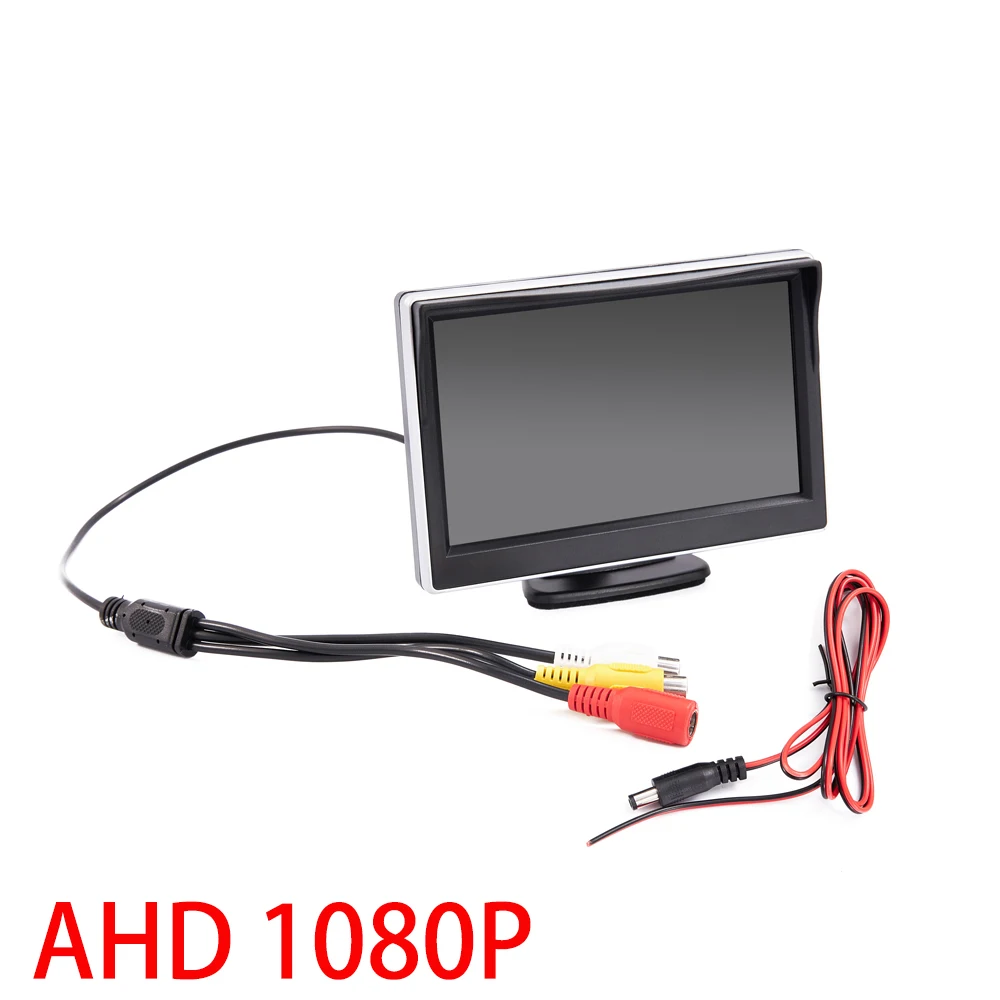 AHD 1080P Car Monitor 5 inch Screen For Rear View Reverse Camera TFT LCD Display HD Digital Color