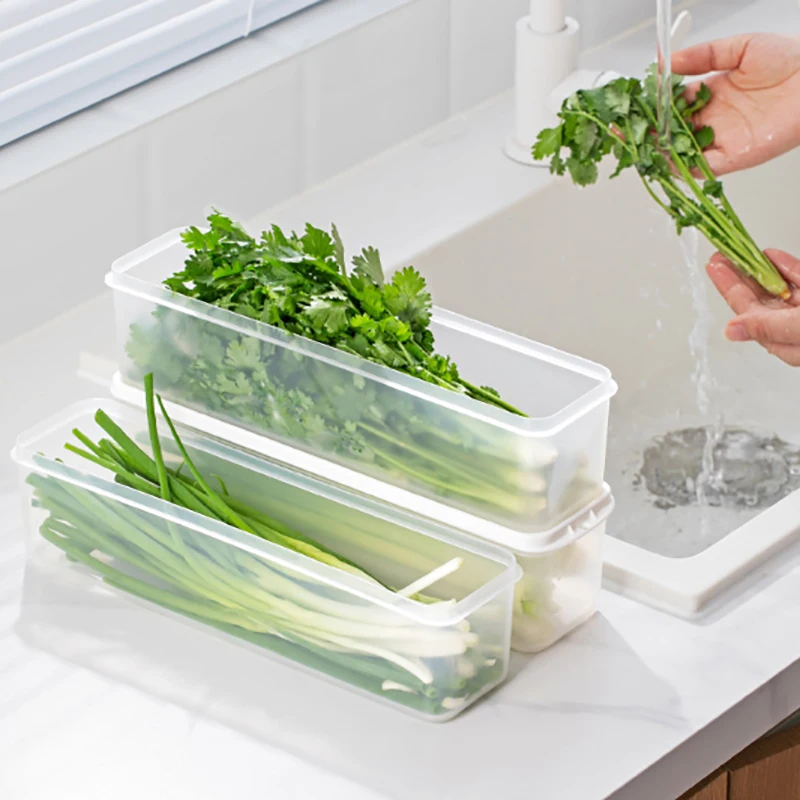Refrigerator Storage Boxes Scallions Fresh Box Food Container Cold Storage Crisper Sealed Fridge Organiser