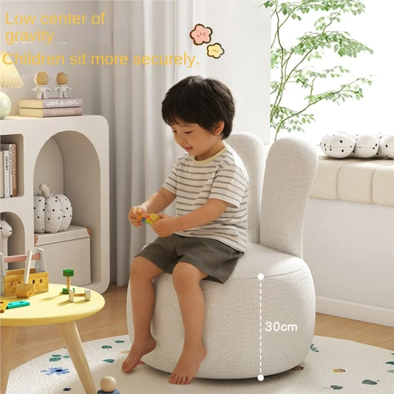 Lazychild Cream Children S Sofa Chair Cute Single Baby Seat Mini Reading Casual Backrest Small Stool Living Room Low Stool