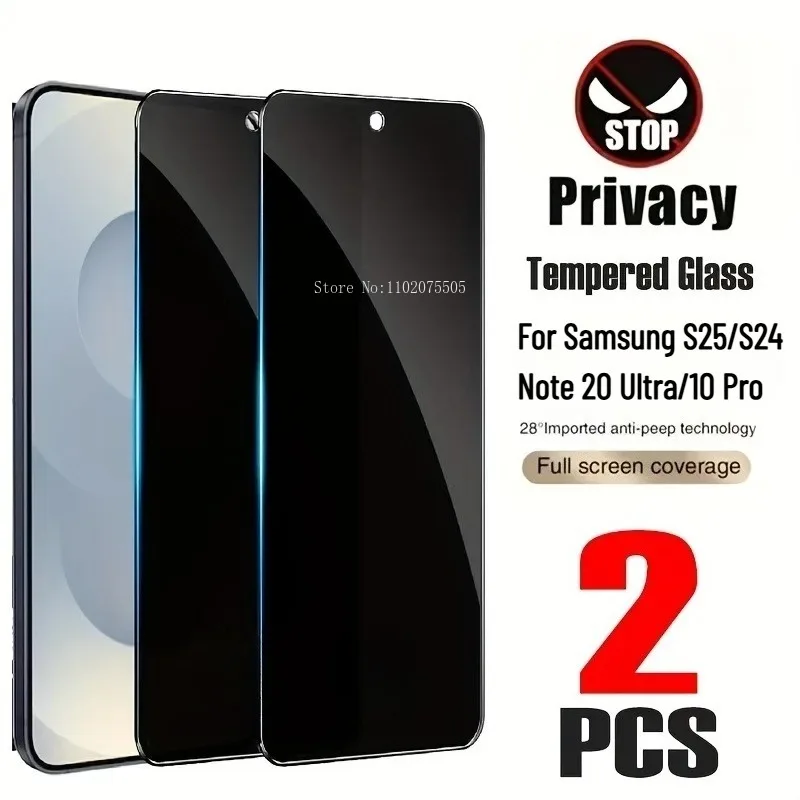 

2Pcs Anti-spy Tempered Glass for Samsung Galaxy Note 20 Ultra Note 10Plus/10Pro Privacy Protector Film S23 S24 S25 Ultra S22 S21