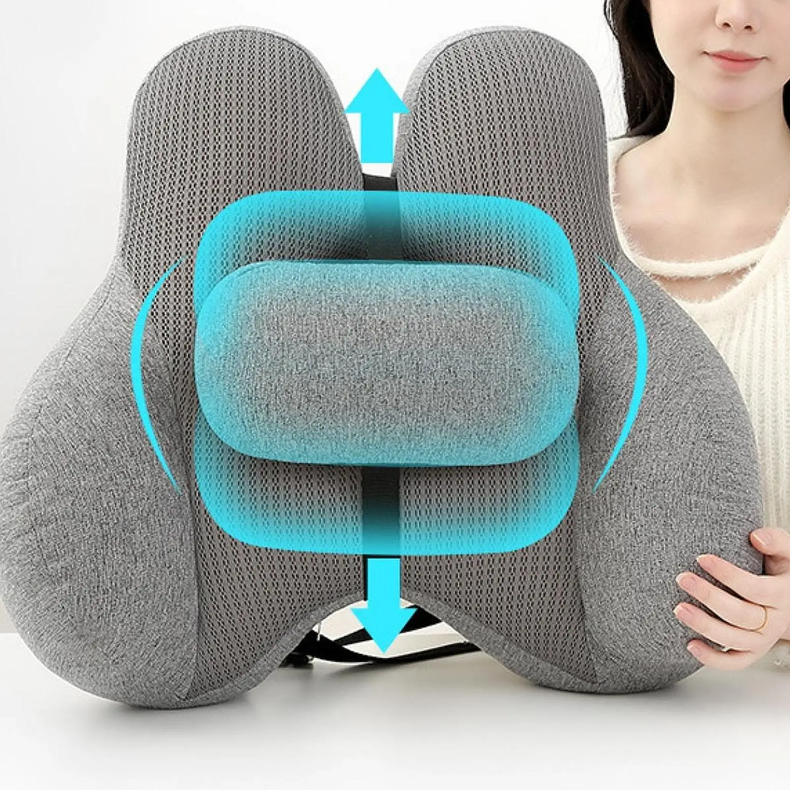 2Pcs Lumbar Support Pillow for Office Waist Pillow Ergonomic Multiuse Back Support Cushion for Car Gaming Chair Reading Chair