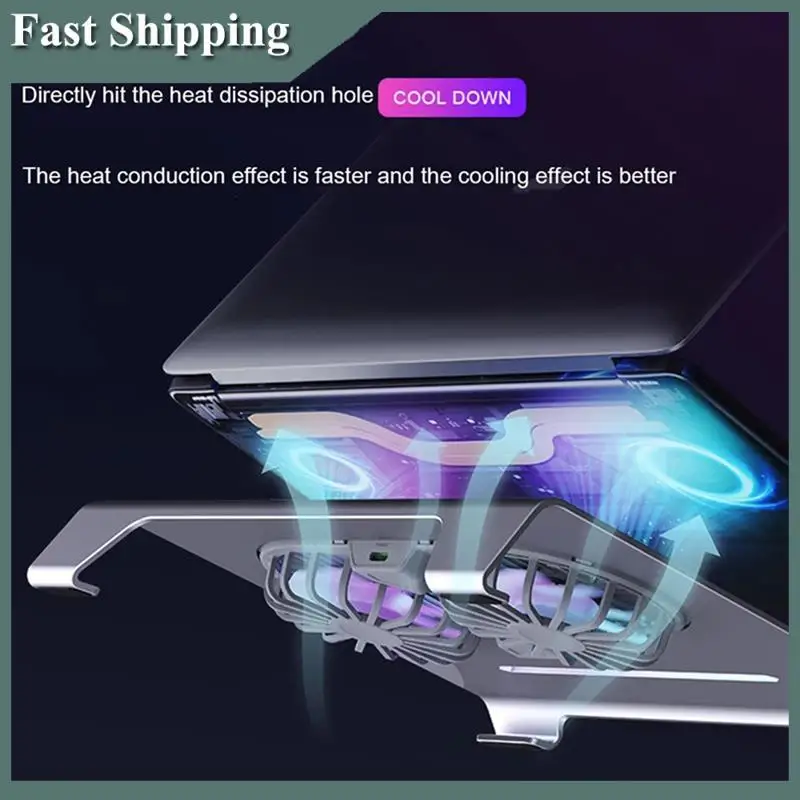 

-MEOF Dual Fan Cooling Bracket Universal Computer Cooling Bracket Widely Compatible Space Gray