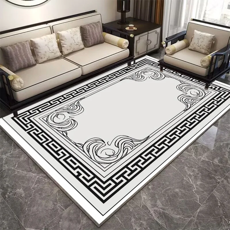 Modern Chinese Style Light Luxury Carpet Living Room Decor Sofa Table Area Rug Plain Colour Simple Decoration Study Floor Mat 러그