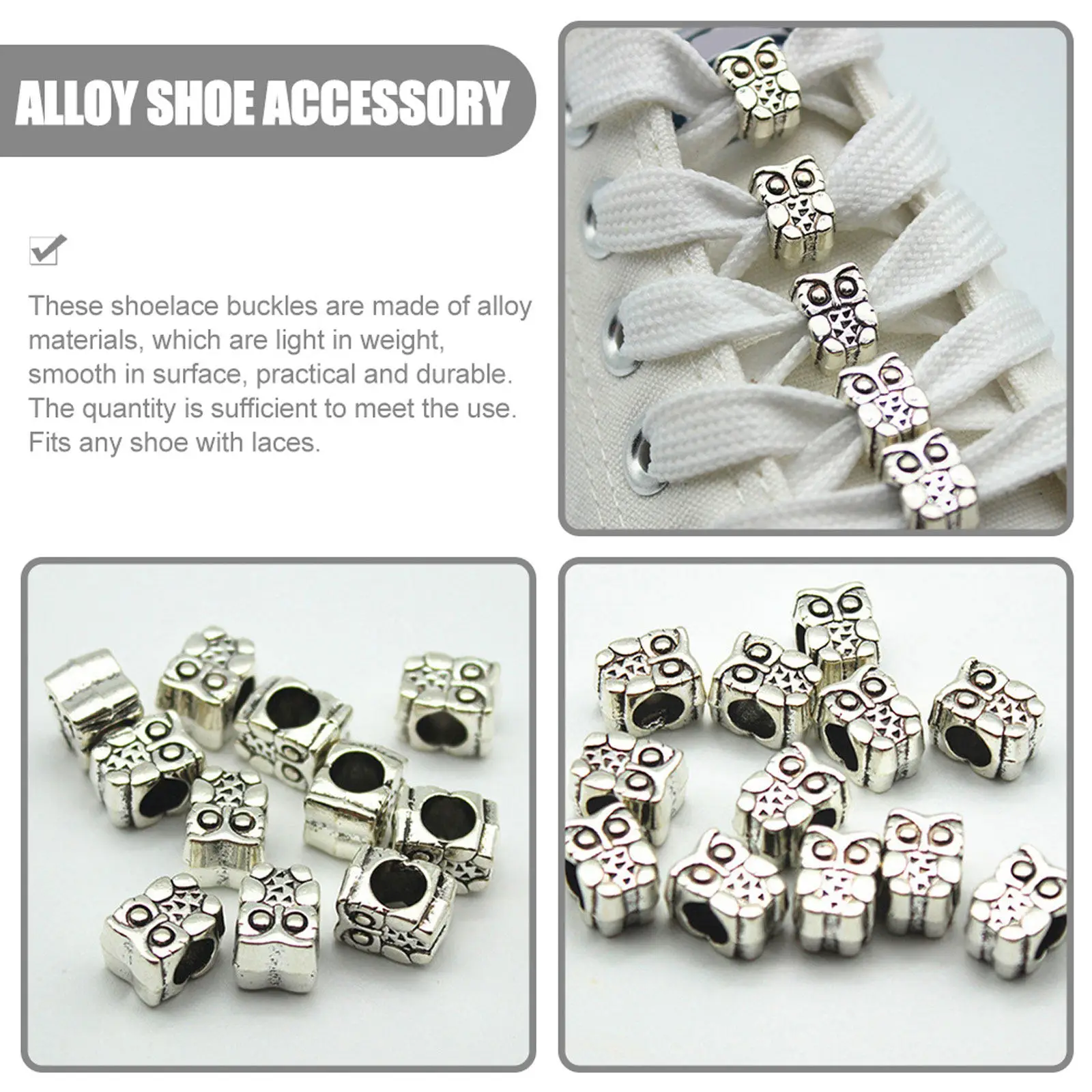 

24Pcs Alloy Shoe Accessories Shoe Buckle Decorations for Shoelace DIY Ornament Sneaker Charms Women Shoes Decor
