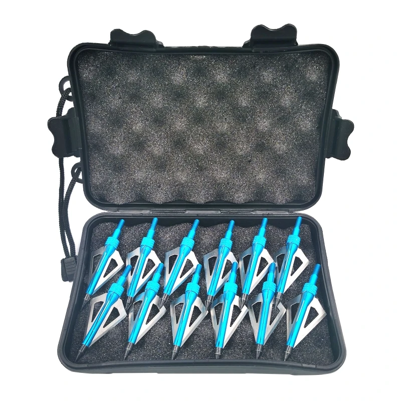 12 عبوة 100 حبة 3 شفرات ثابتة للصيد - رؤوس برودهيدس للرماية لنقاط السهم نصائح للقوس المركب - أداء رائع