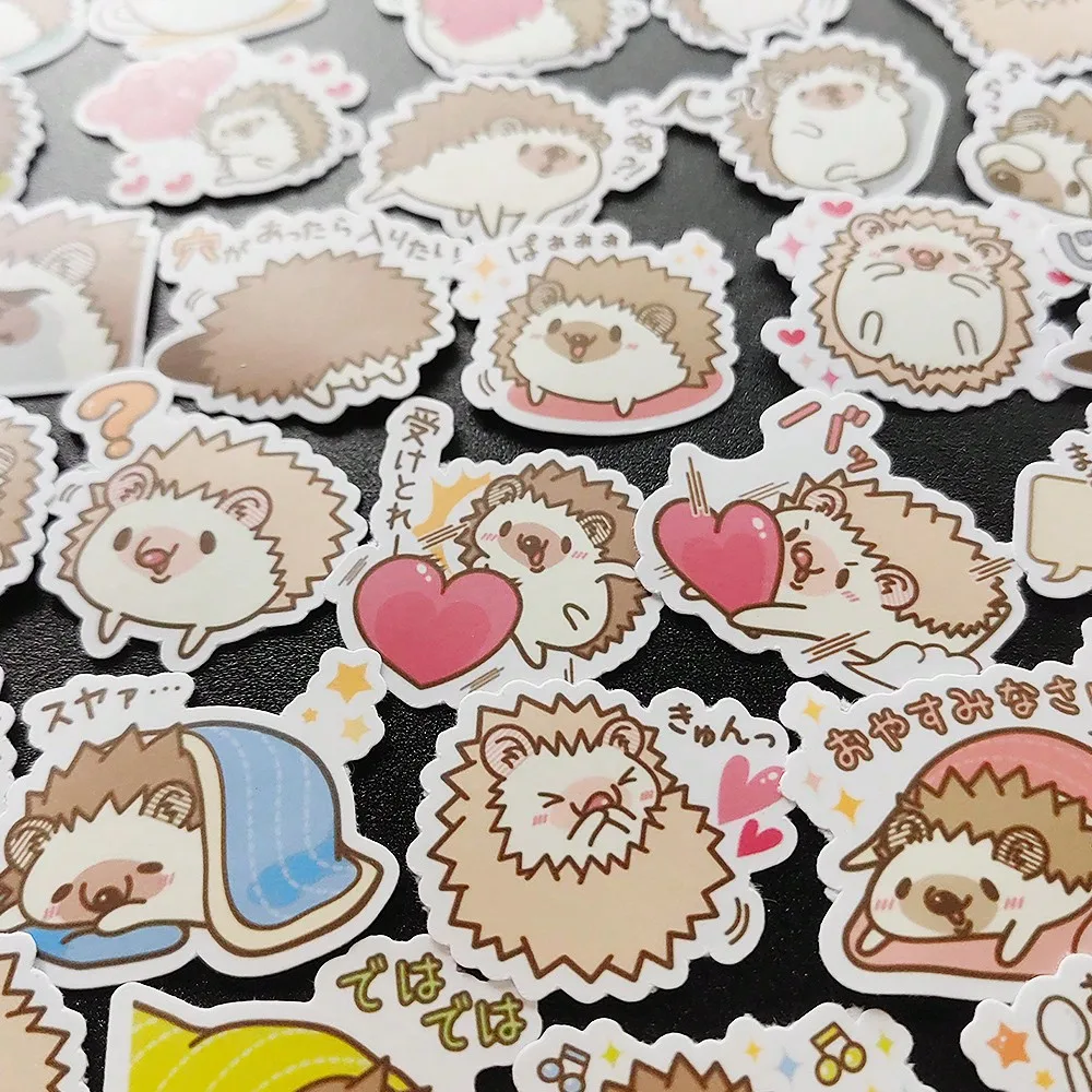 40 Cute Hedgehog Stickers, Adorable Hedgehog Illustrations, Early Education Reward DIY Decorative Stickers