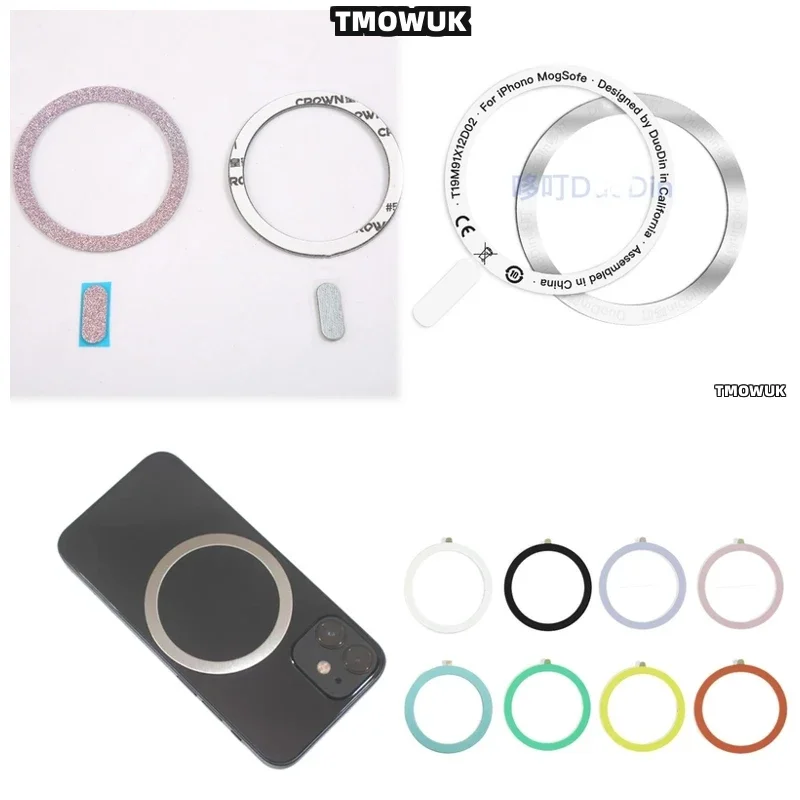 

For IPhone 8 11 12 X XR Pro Max Plus Mini For Magsafe - Precision - Cut Metal Plate Ring Sticker For Wireless Charging