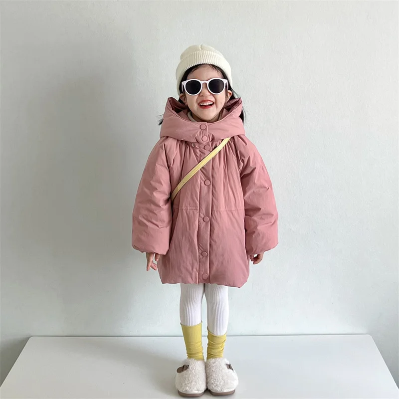 Girls Down Coat Jacket Cotton Windbreak Outwear 2023 Fleece Warm Plus Thicken Velvet Winter Skiwear School Children\'s Clothing