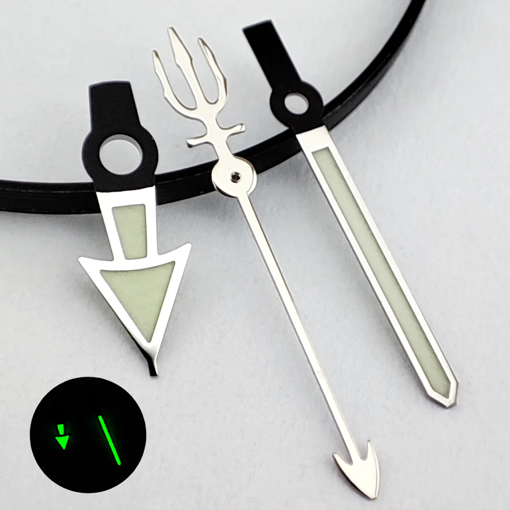 NH35 hands Sea King Trident hands Green luminous hands suitable for NH35 NH36 NH38 movement watch parts replacement accessories