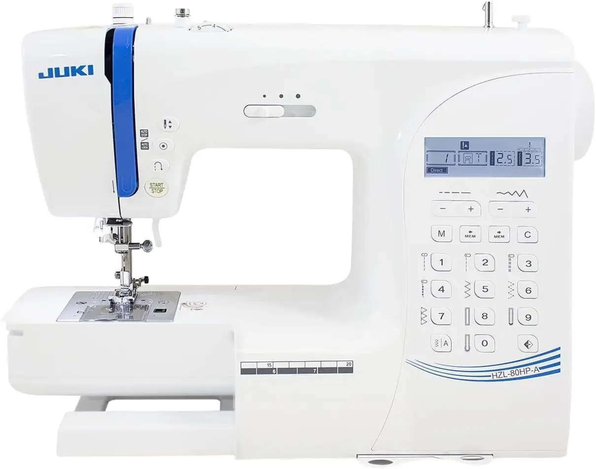 Hzl-80 Sewing Machine With Automatic Needle Threader And Automatic One Step Buttonholing, Comes With A Hard-Shell Carrying Case