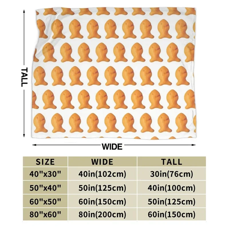 Macio e Quente Flanela Cobertor, Goldfish Cracker Blanket, Cobertura de cama, Sala de estar, Piquenique, Viagem, Sofá de casa