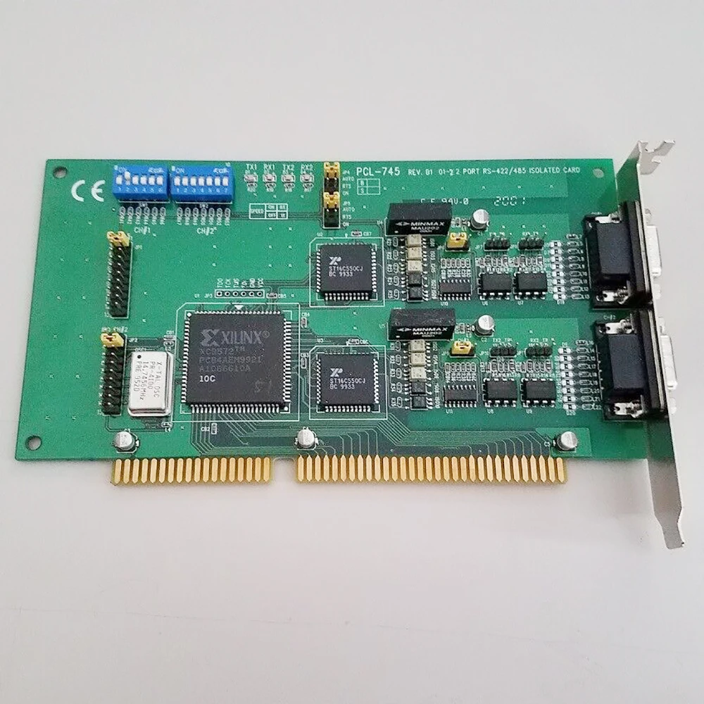 For Advantech Communication Card 2-Port RS-422/485 ISA Serial Card PCL-745 REV.B1
