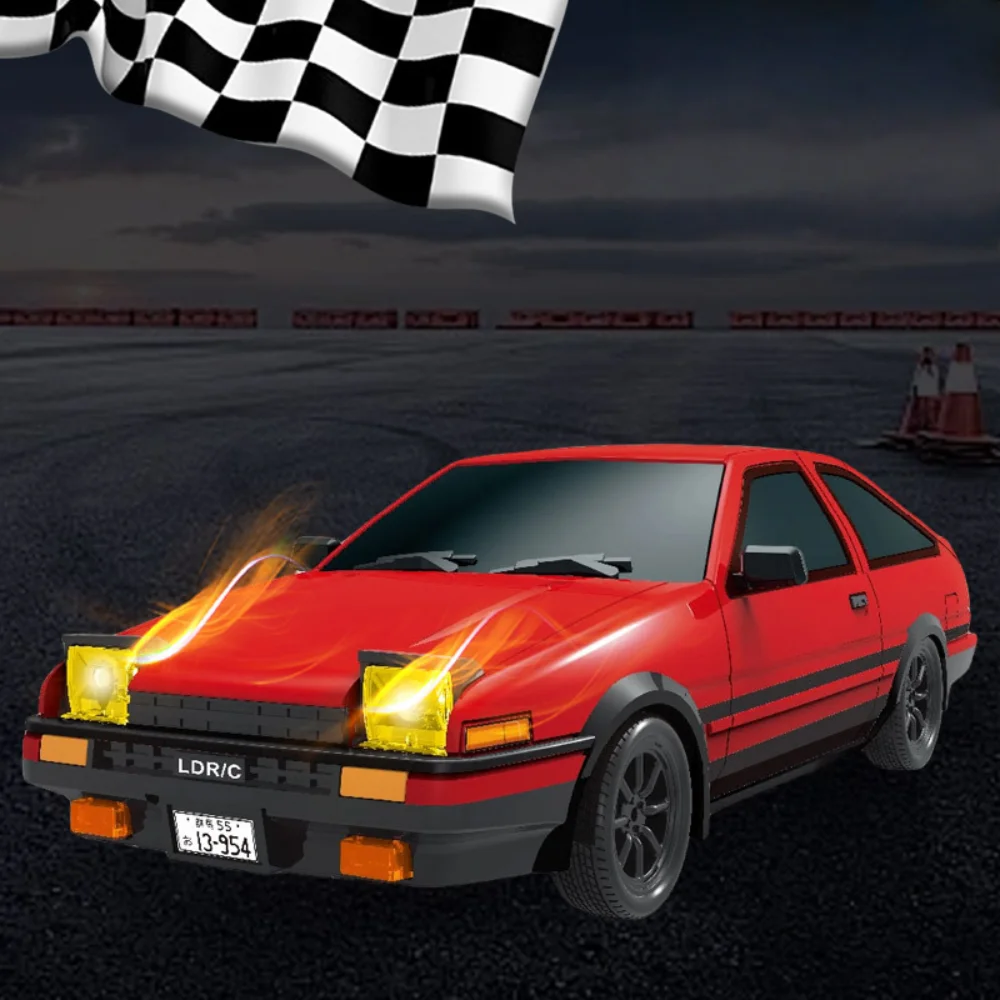 LDRC LD1801 AE86 1:18 ラジコン ドリフトカー ジャイロ搭載、LED、2.4Gリモコン、タイヤ付き、RCカー 子供向けおもちゃ ギフト