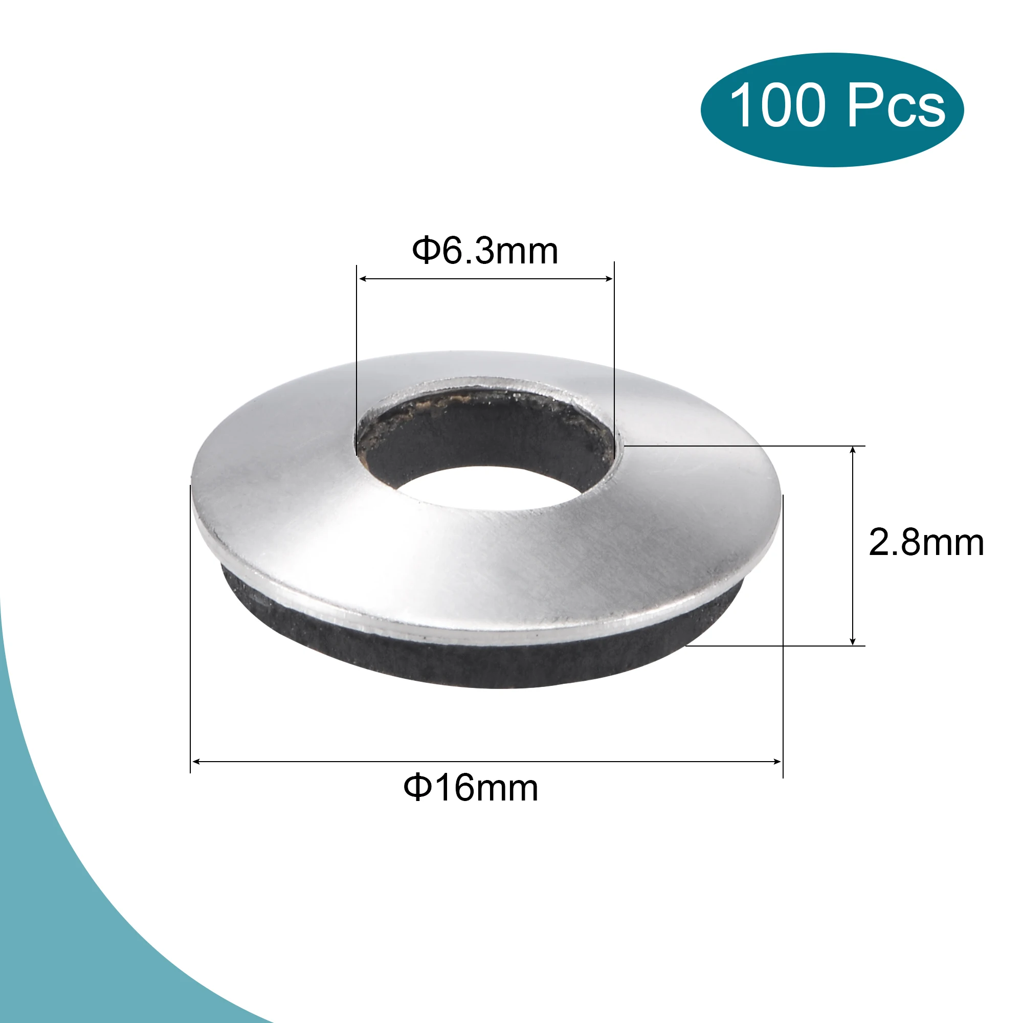 

100pcs Bonded Sealing Washers Stainless Steel EPDM Rubber Backed Screw Gasket, Serves As A Cushion Protecting From Vibration