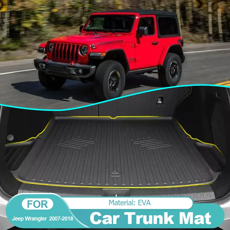 for Jeep Wrangler JK TJL J8 2007~2018 2016 2017 Car Rear Trunk Mat Waterproof Protective Liner Trunk Tray Floor Mats Accessories