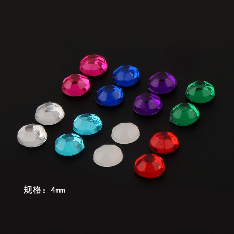 50pcs Manicure Drill Acrylic Round Cut Flat Bottom Drill 14 Cut Face Drill Diy Jewelry Accessories Handmade Material Nail Charms