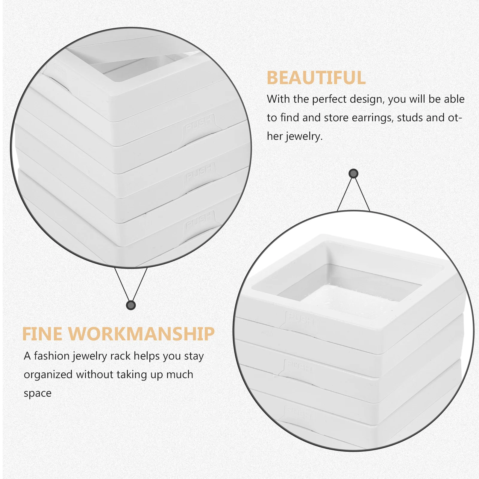 

10Pcs Transparent Jewelry Display Racks Organizer Stand Storage Box for Earrings Rings Bracelets Home Use Clear Jewelry Box