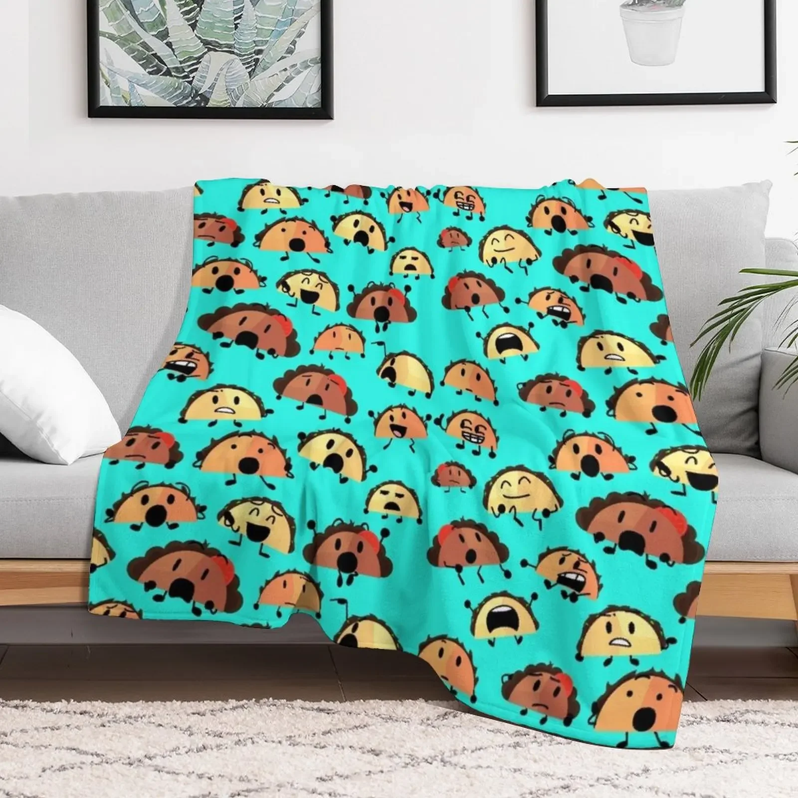 Tiny Tacos Pattern Throw Blanket Thin Multi-Purpose Blankets