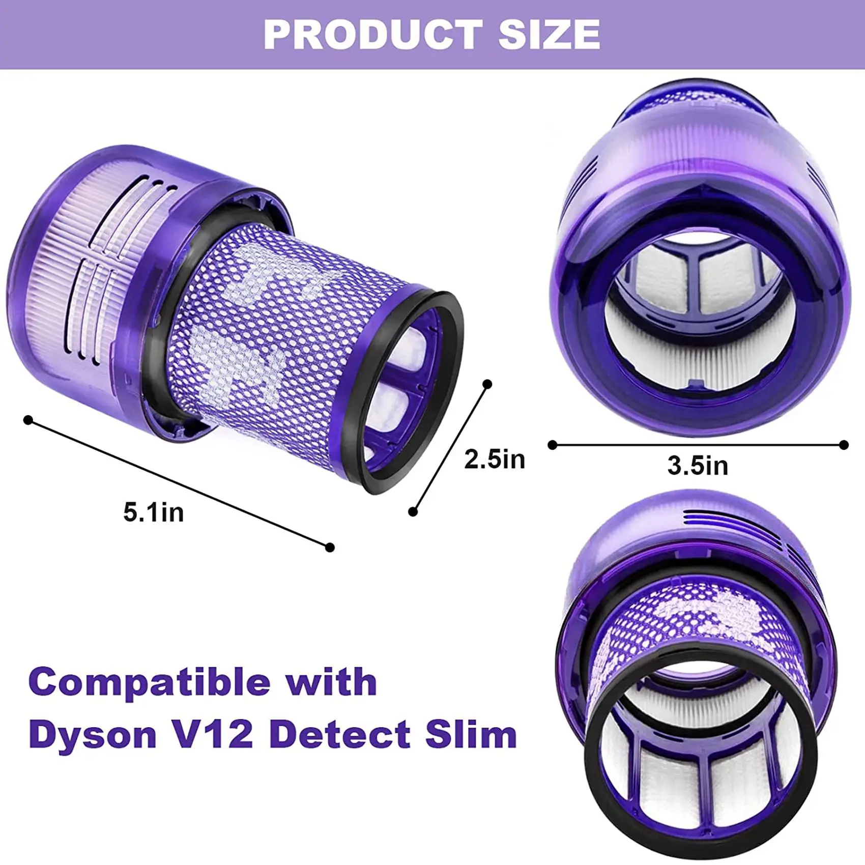 Filtro Hepa de repuesto para Dyson V12, accesorios de aspiradora delgada, pieza de repuesto, 971517
