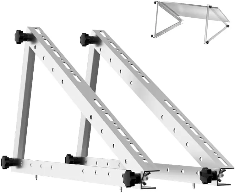 Premium 22in Adjustable Solar Panel Stand, Tilt Mount Bracket with Complete Hardware for Multi-scene Installation