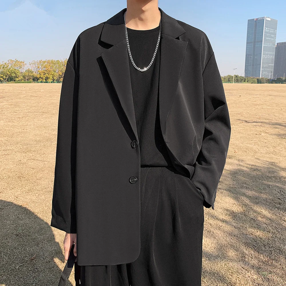 2023 Korean Style Hip Hop Loose Plus Size Suit Male Kpop Oversized Tops Men'S Clothing Fashion Coat Streetwear Jackets Casual